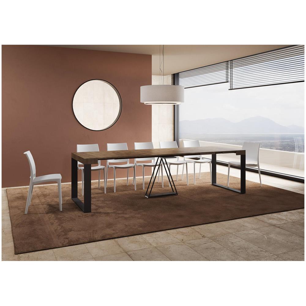 Consolle allungabile 90x40/300cm Sketa noce telaio antracite - Foto 4