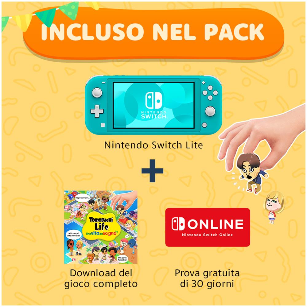 Switch Lite & Tomodachi Life console da gioco portatile 14 cm (5.5") 32 GB Touch screen Wi-Fi Turchese - Foto 2