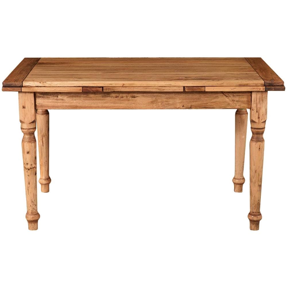 Tavolo Allungabile Country In Legno Massello Di Tiglio Finitura Naturale 140x80x80 Cm - Foto 1