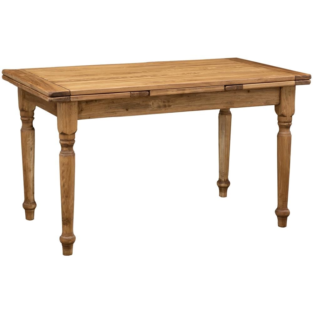 Tavolo Allungabile Country In Legno Massello Di Tiglio Finitura Naturale 140x80x80 Cm - Foto 4