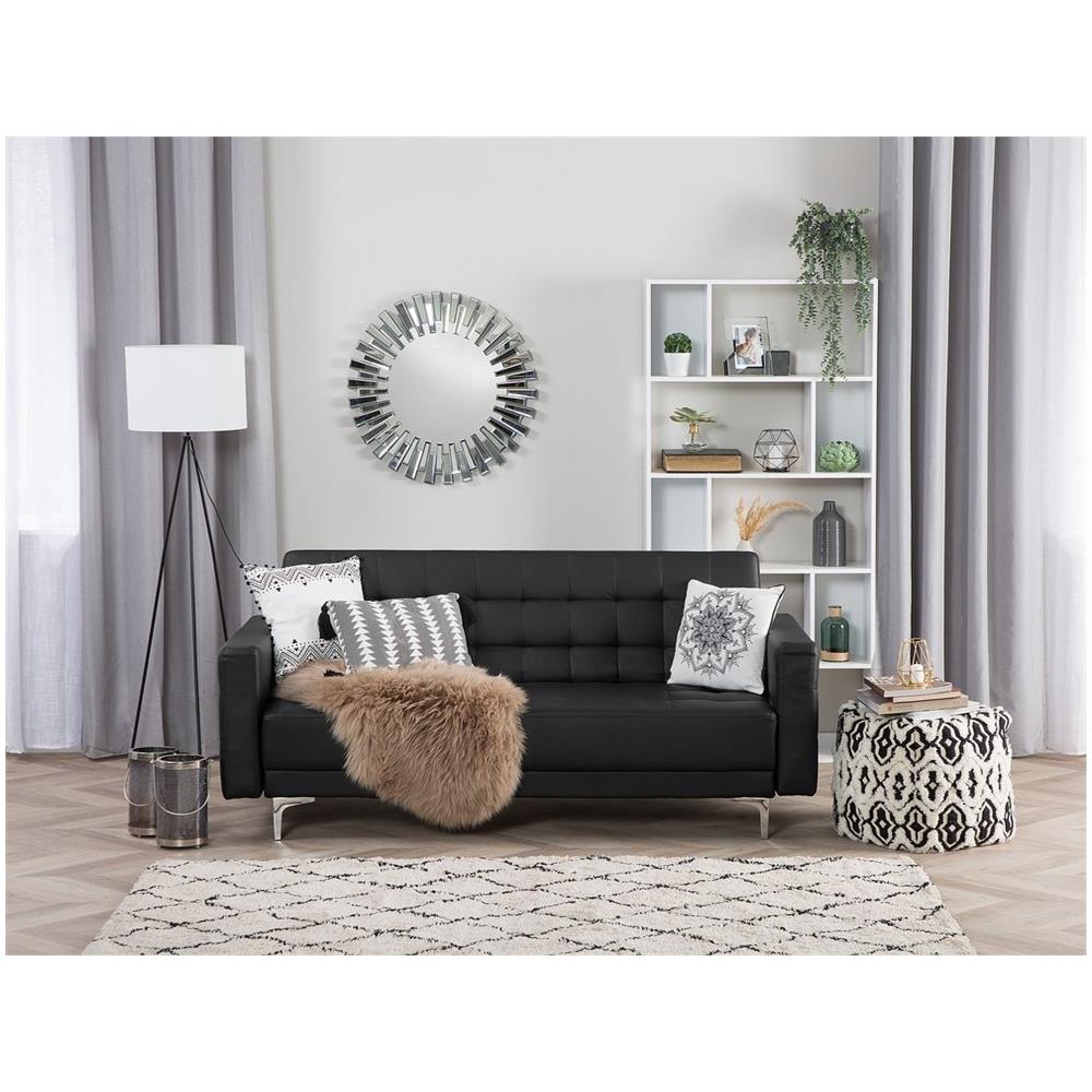 Divano Reclinabile A 3 Posti In Pelle Sintetica Nera Aberdeen - Foto 2