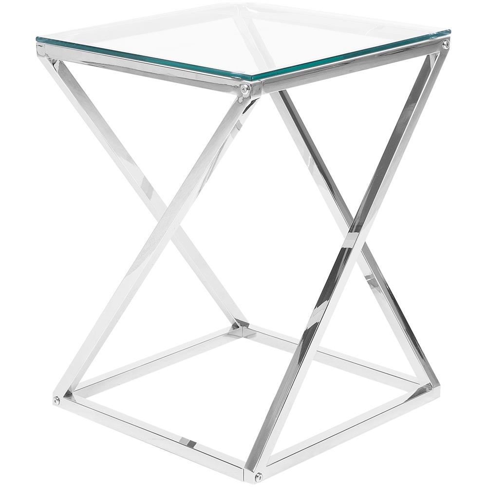 Tavolino Di Servizio In Vetro Argento Beverly - Foto 1