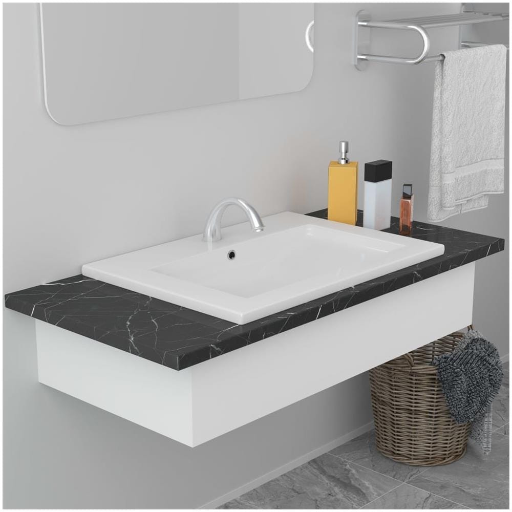 Lavabo Da Incasso 61x39,5x18,5 Cm In Ceramica Bianco - Foto 1