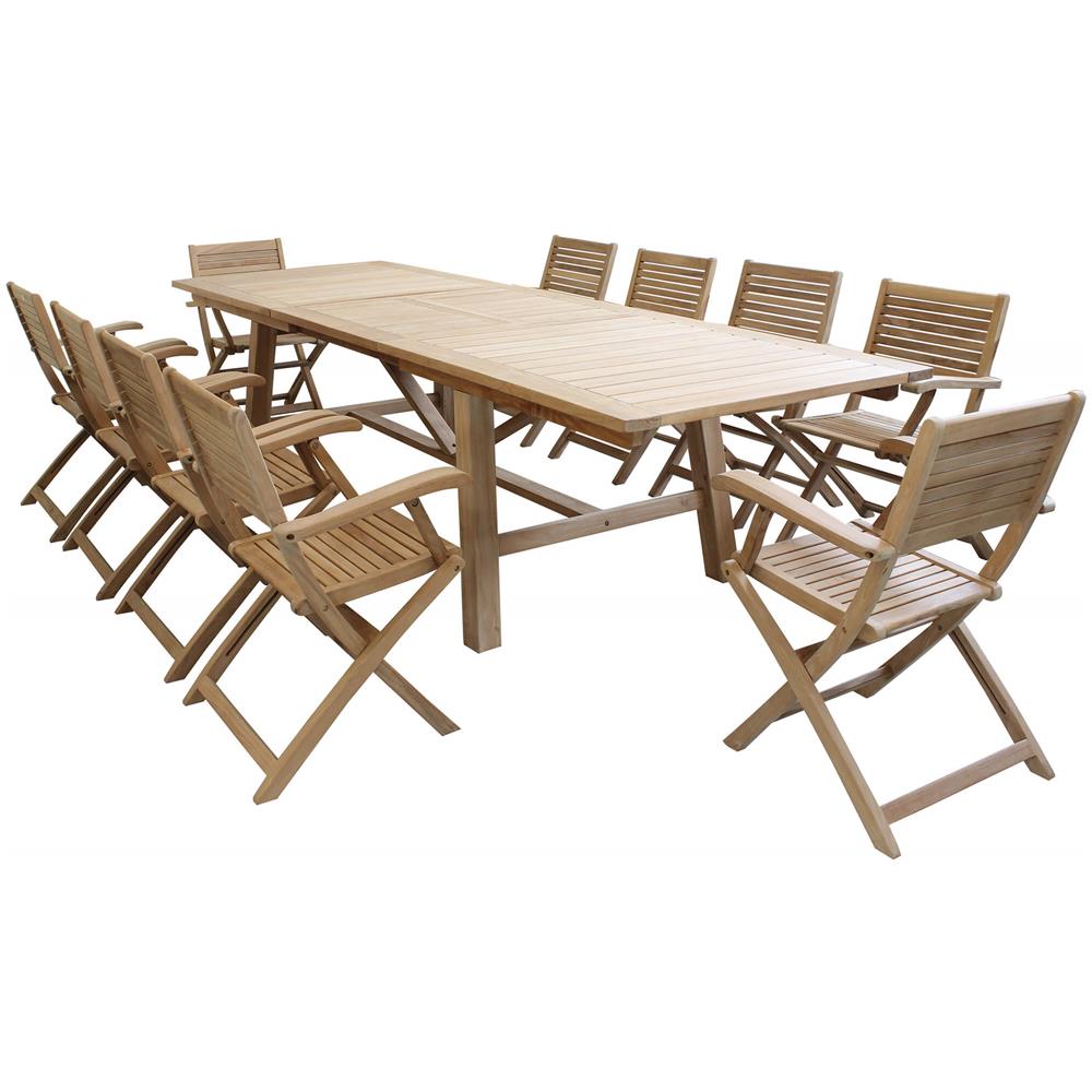 Orator - Set Tavolo In Teak Cm.220/300 X 100 X 77 H Con 10 Poltrone Orator - Foto 1