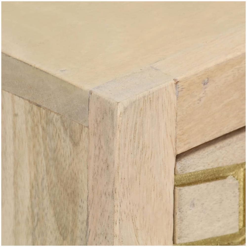 Tavolo Consolle Oro 90x30x75 cm Legno Massello di Mango - Foto 2
