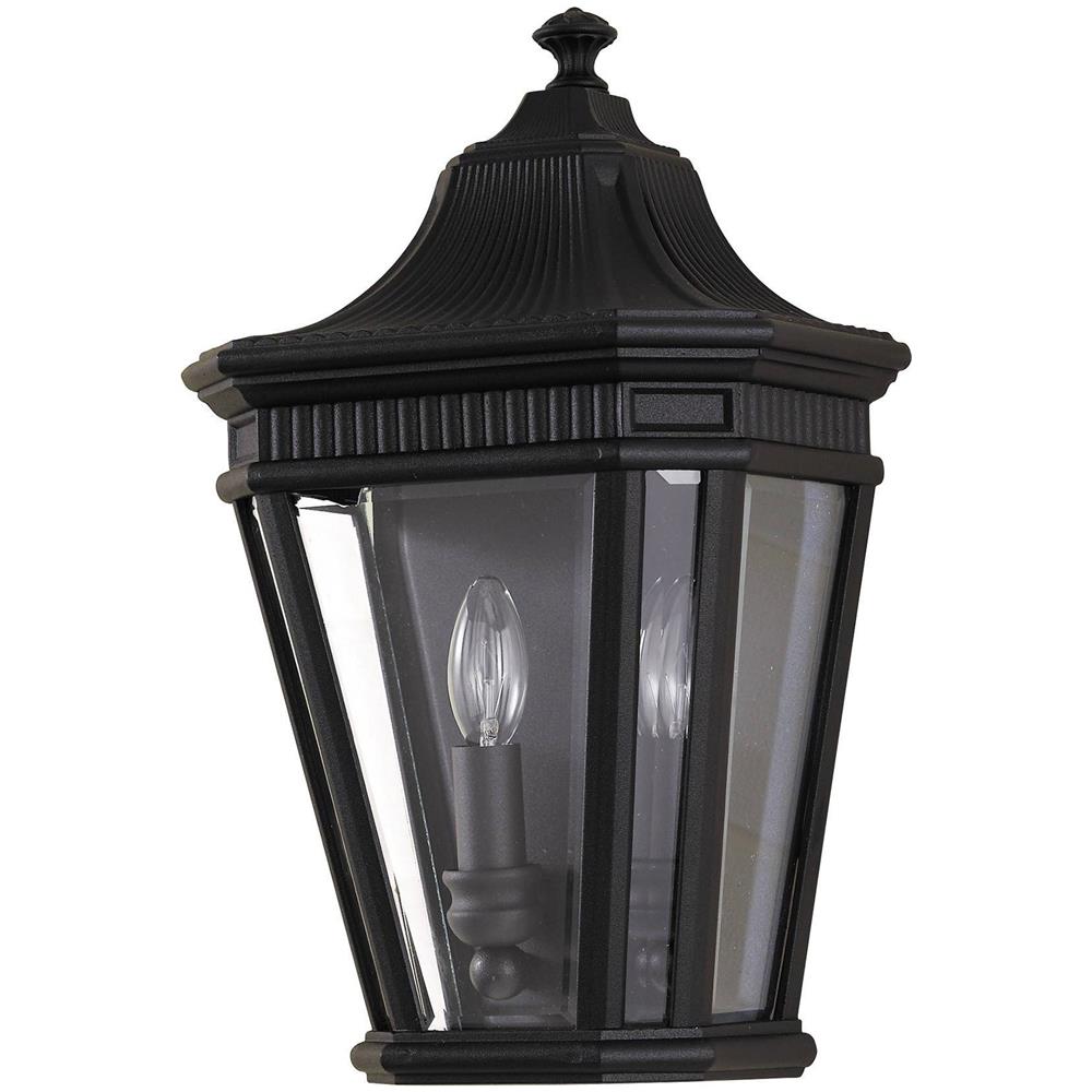 Mezza Lanterna A Parete Per Esterni 2 Luci Luce Nera Ip44, E14 - Foto 1