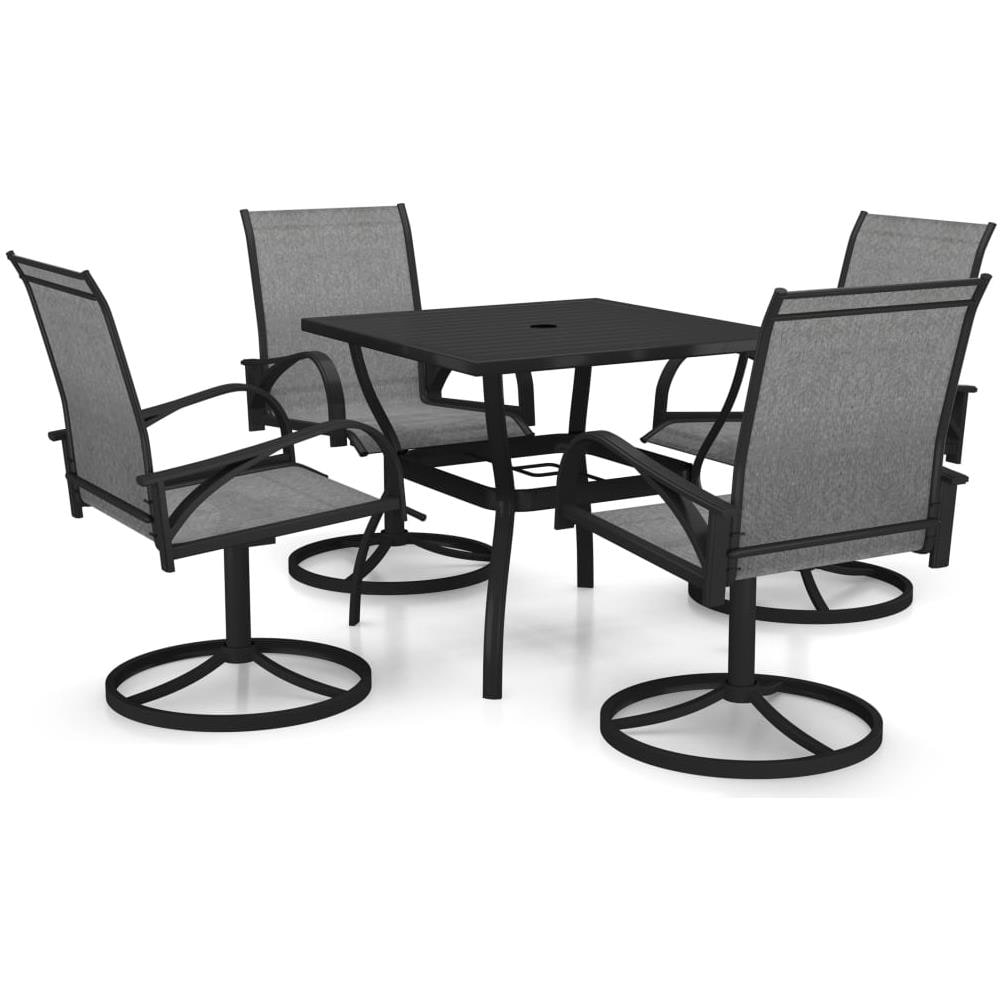 Set Da Pranzo Da Giardino 5 Pz In Textilene E Acciaio - Foto 1