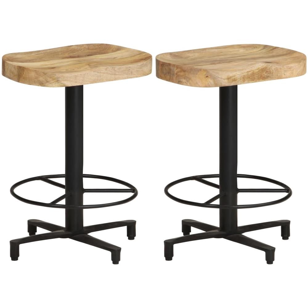 Sgabelli Da Bar 2 Pz 52 Cm In Legno Massello Di Mango - Foto 1