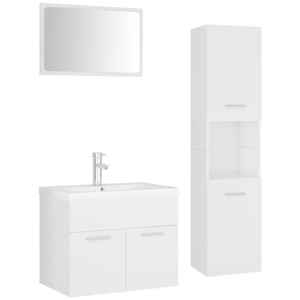 Set Mobili da Bagno Bianco in Truciolato - Foto 2