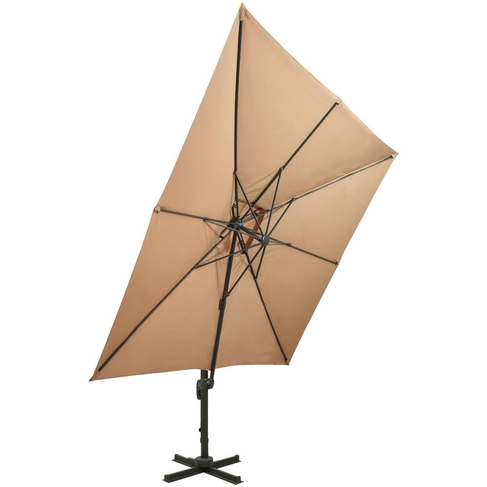 Ombrellone A Sbalzo Con Doppia Copertura 300x300cm Grigio Talpa - Foto 2