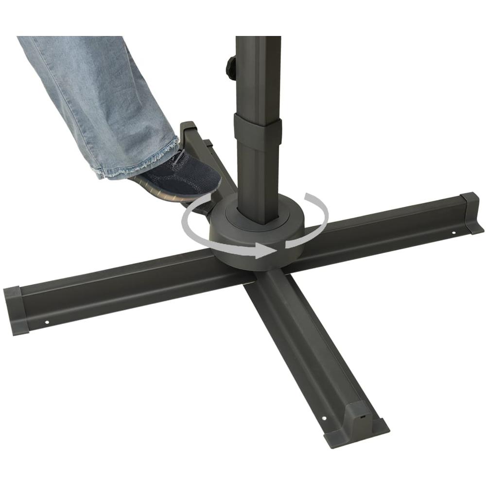 Ombrellone A Sbalzo Con Doppia Copertura 300x300cm Grigio Talpa - Foto 8