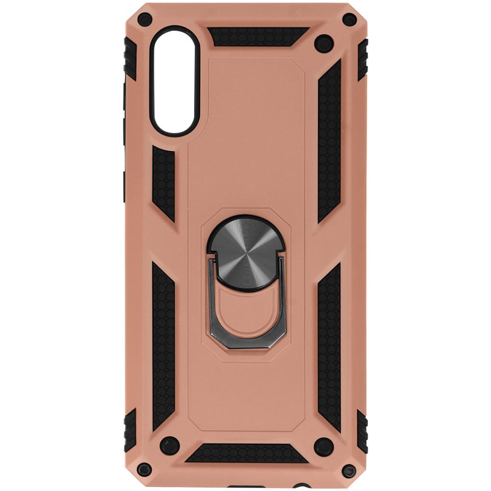 Cover Samsung Galaxy A02 Protezione Con Anello Funzione Supporto Rosa Gold - Foto 1