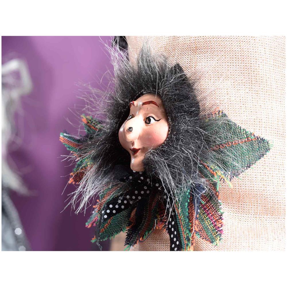 Calze Della Befana In Panno Set Da 9 Calze Con Befana In Resina Decorazione Natalizia Per Il Camino Idea Regalo - Foto 2