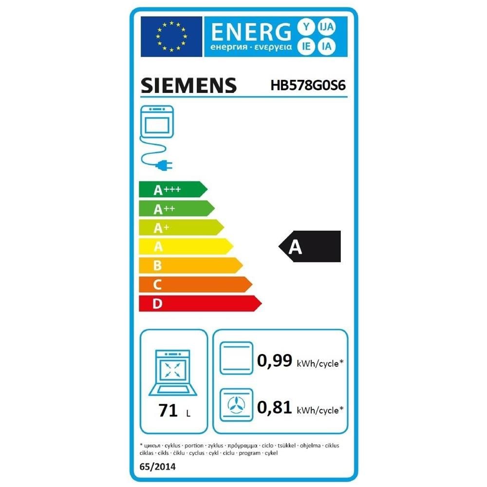 Forno Elettrico da Incasso HB578G0S6 Capacità 71 L Multifunzione Ventilato Colore Nero - Foto 2