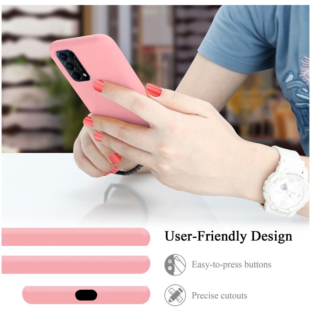 Custodia Compatibile Con Oppo Find X3 Lite In Liquid Rosa - Coperchio Protettivo In Silicone Tpu Flessibile - Foto 6