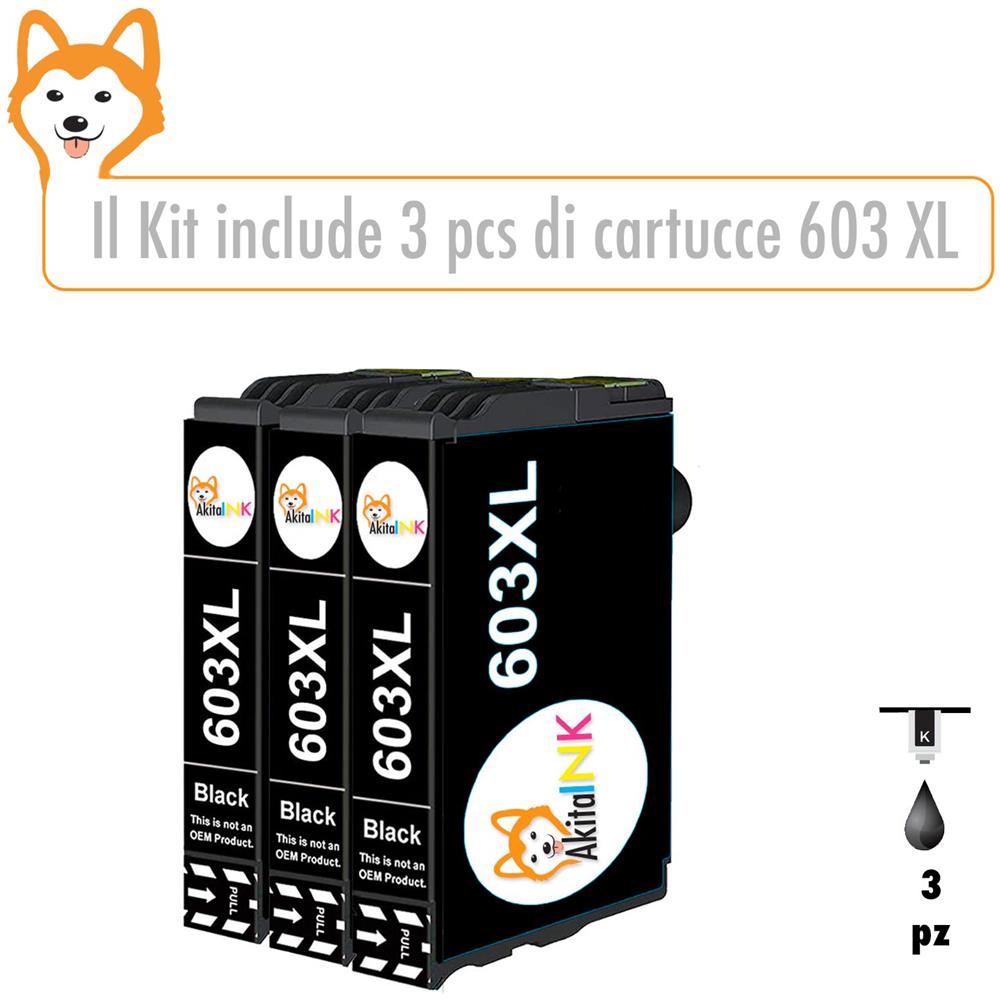 3 Cartucce Epson 603xl Compatibili Per 603 Xl Qualita' Premium 600 Pagine - Foto 2