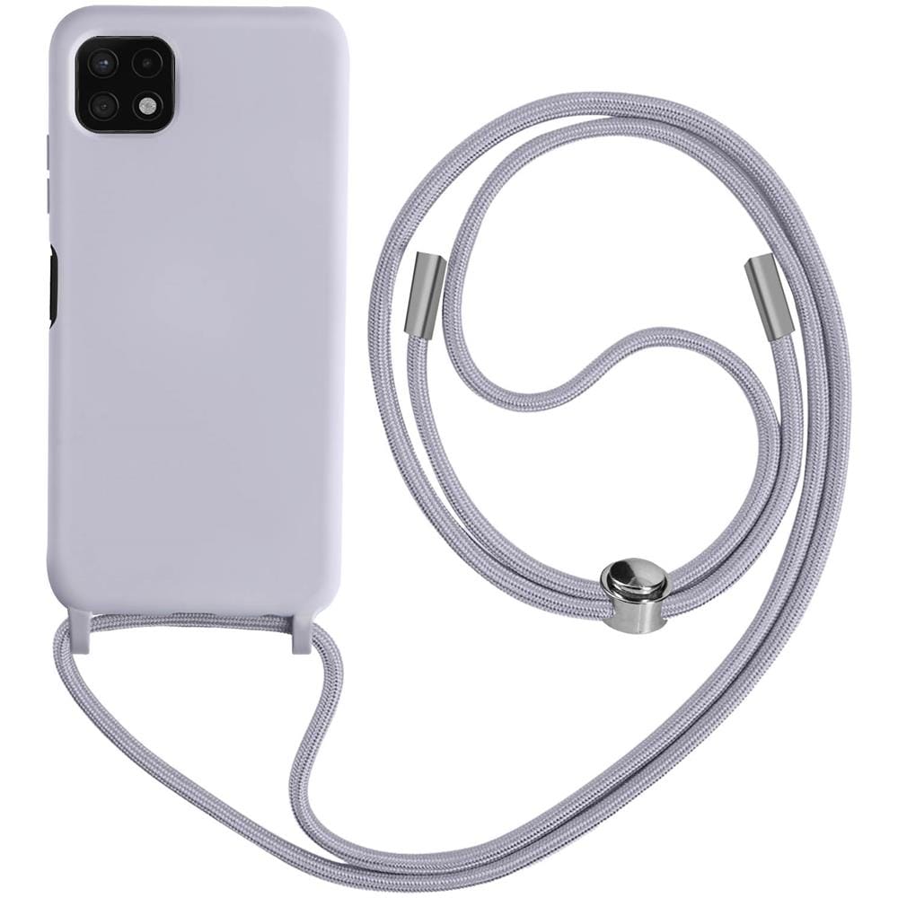 Cover Semirigida Per Samsung Galaxy A22 5g Cordino Nylon 80 Cm Viola Chiaro - Foto 1
