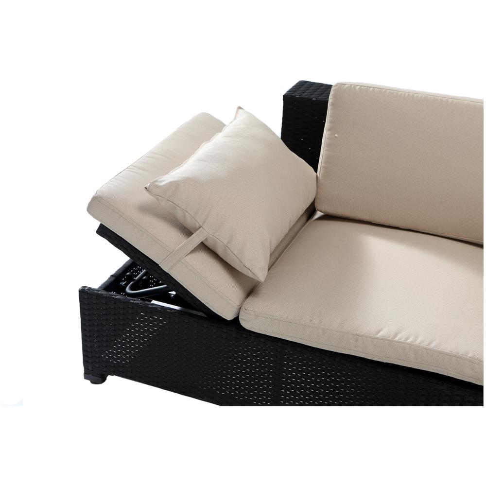 Salotto Da Giardino In Resina Intrecciata Ecru/nero Corfou - Foto 12