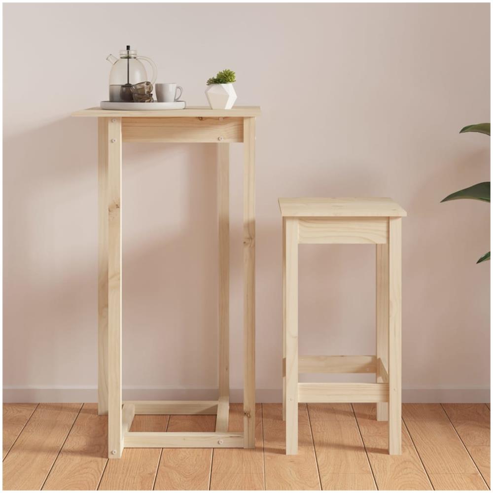 Tavolo da Bar 60x60x110 cm in Legno Massello di Pino - Foto 2