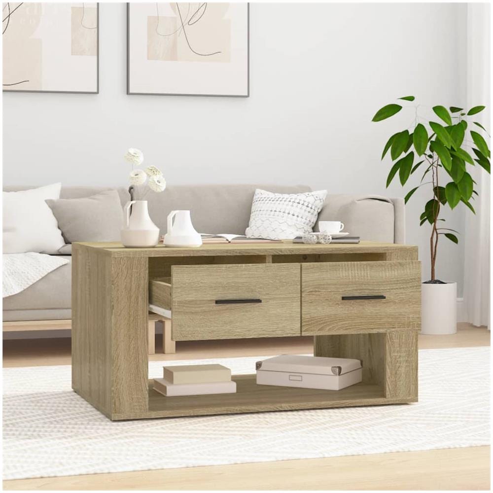 Tavolino Da Salotto Rovere Sonoma 80x50x40 Cm Legno Multistrato - Foto 3