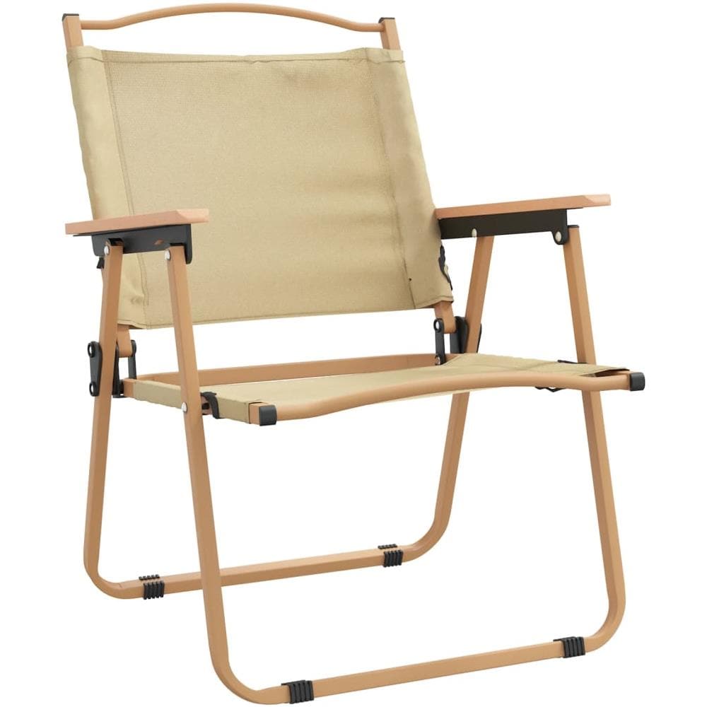Sedie Da Campeggio 2 Pz Beige 54x55x78 Cm Tessuto Oxford - Foto 3