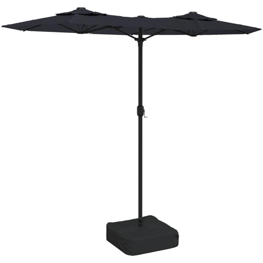 Ombrellone A Doppia Testa Con Led Nero 316x240 Cm - Foto 2
