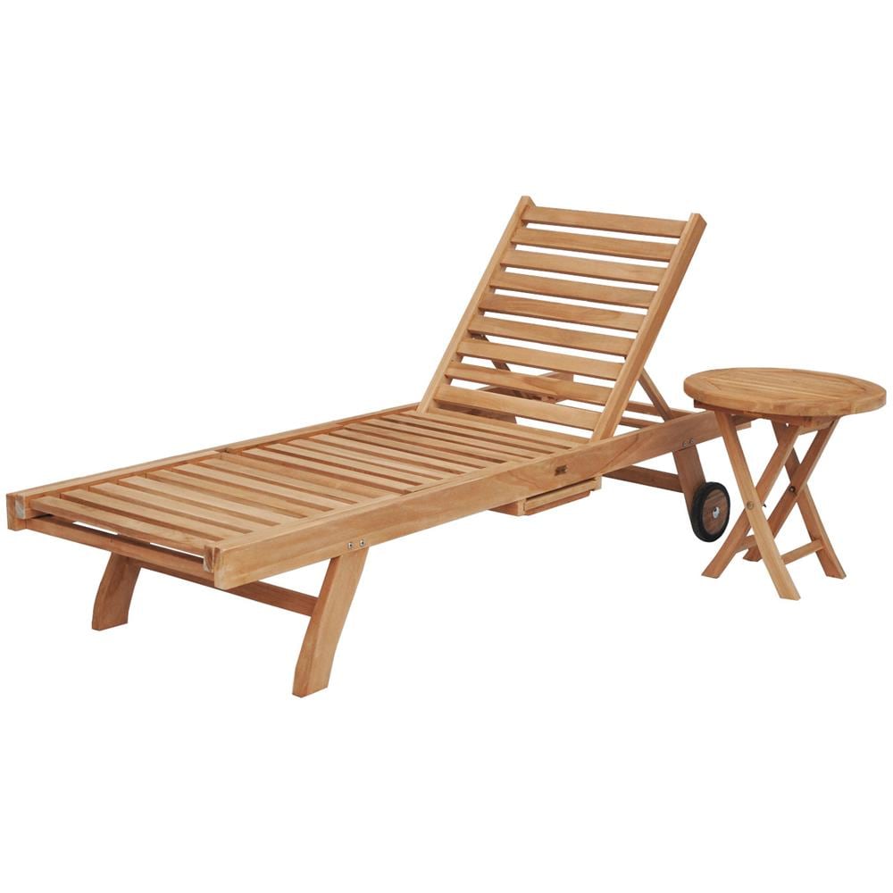 Set Di Lettini E Tavolini Pieghevoli In Teak Lombok - Foto 1
