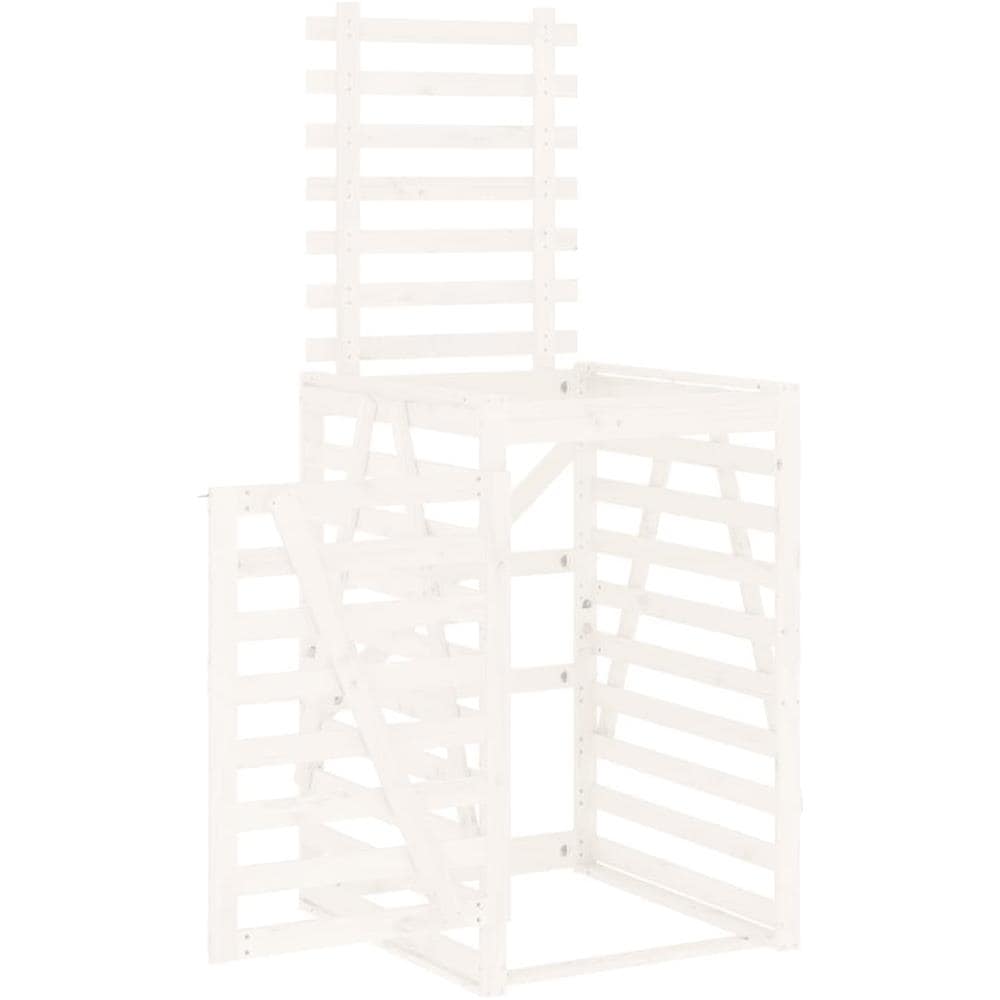 Copribidone Bianco 84x90x128,5 Cm In Legno Massello Di Pino - Foto 9