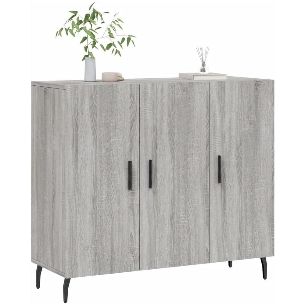 Credenza Grigio Sonoma 90x34x80 Cm In Legno Multistrato - Foto 3