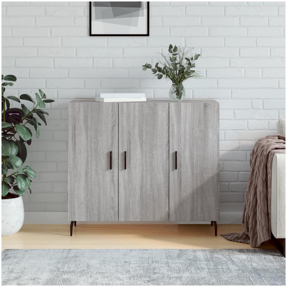 Credenza Grigio Sonoma 90x34x80 Cm In Legno Multistrato - Foto 1