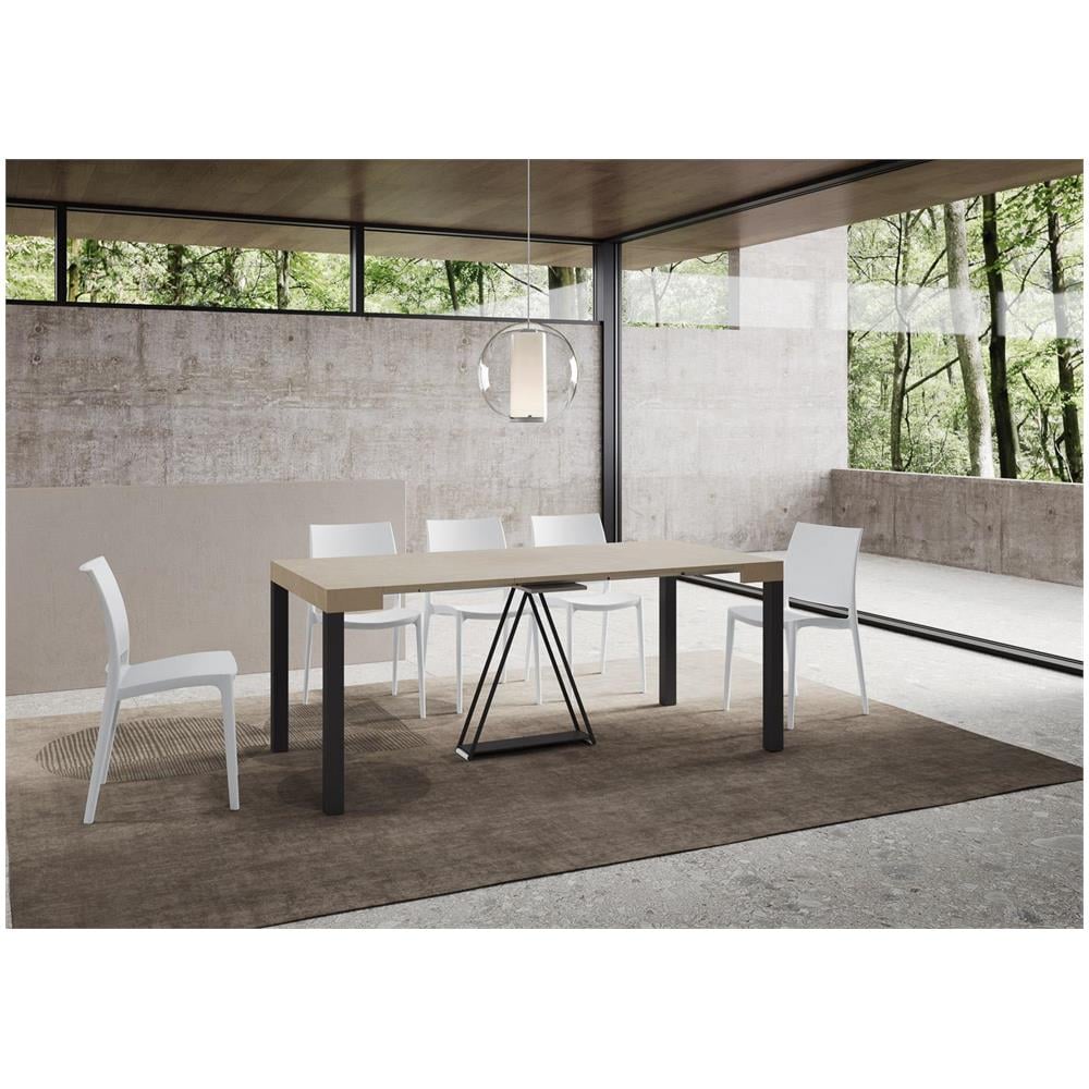 Consolle allungabile 90x40/196 cm Tiris Small cashmere telaio antracite - Foto 3