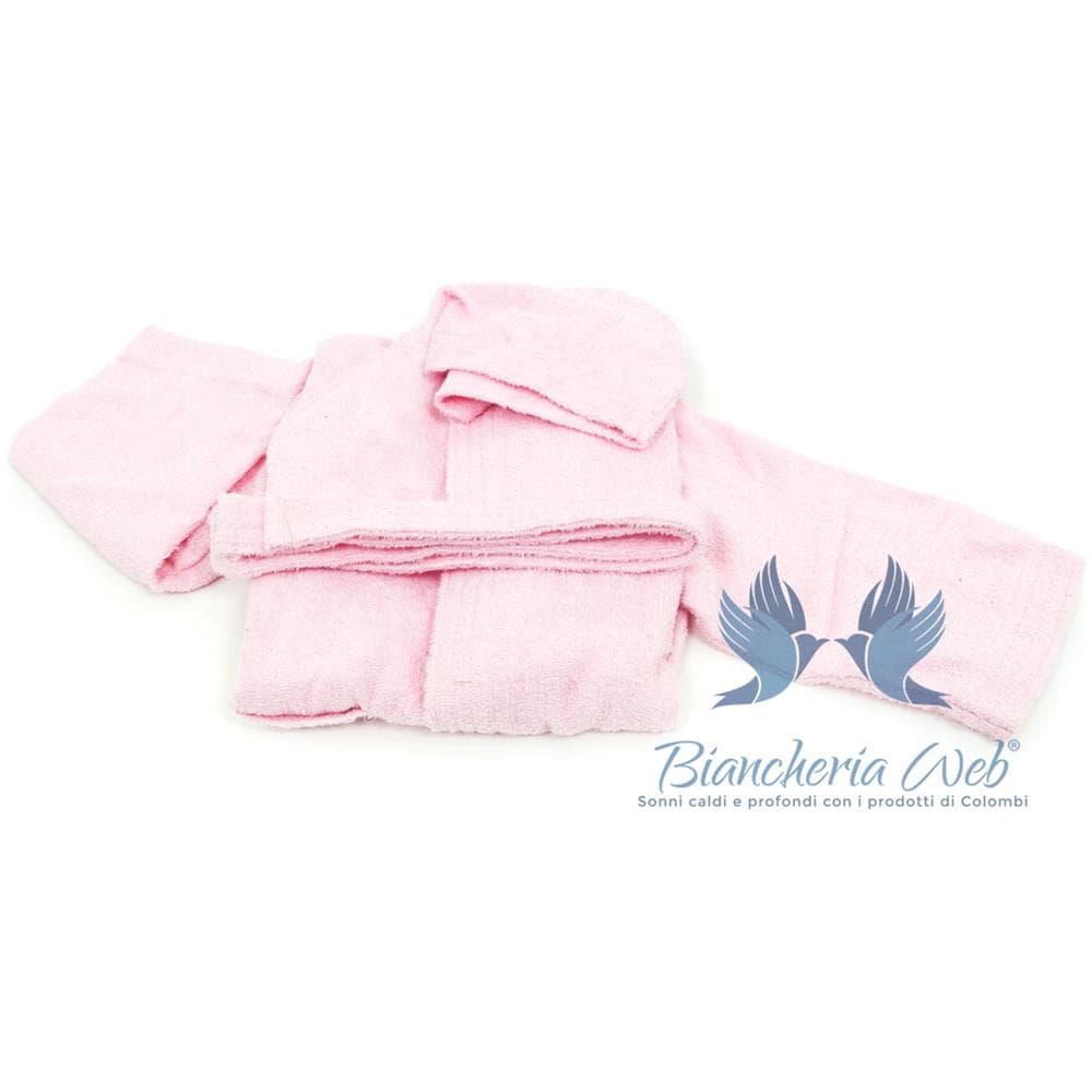Accappatoio Per Bambini In Spugna Modello Children Colore Rosa 12 Anni Rosa - Foto 2