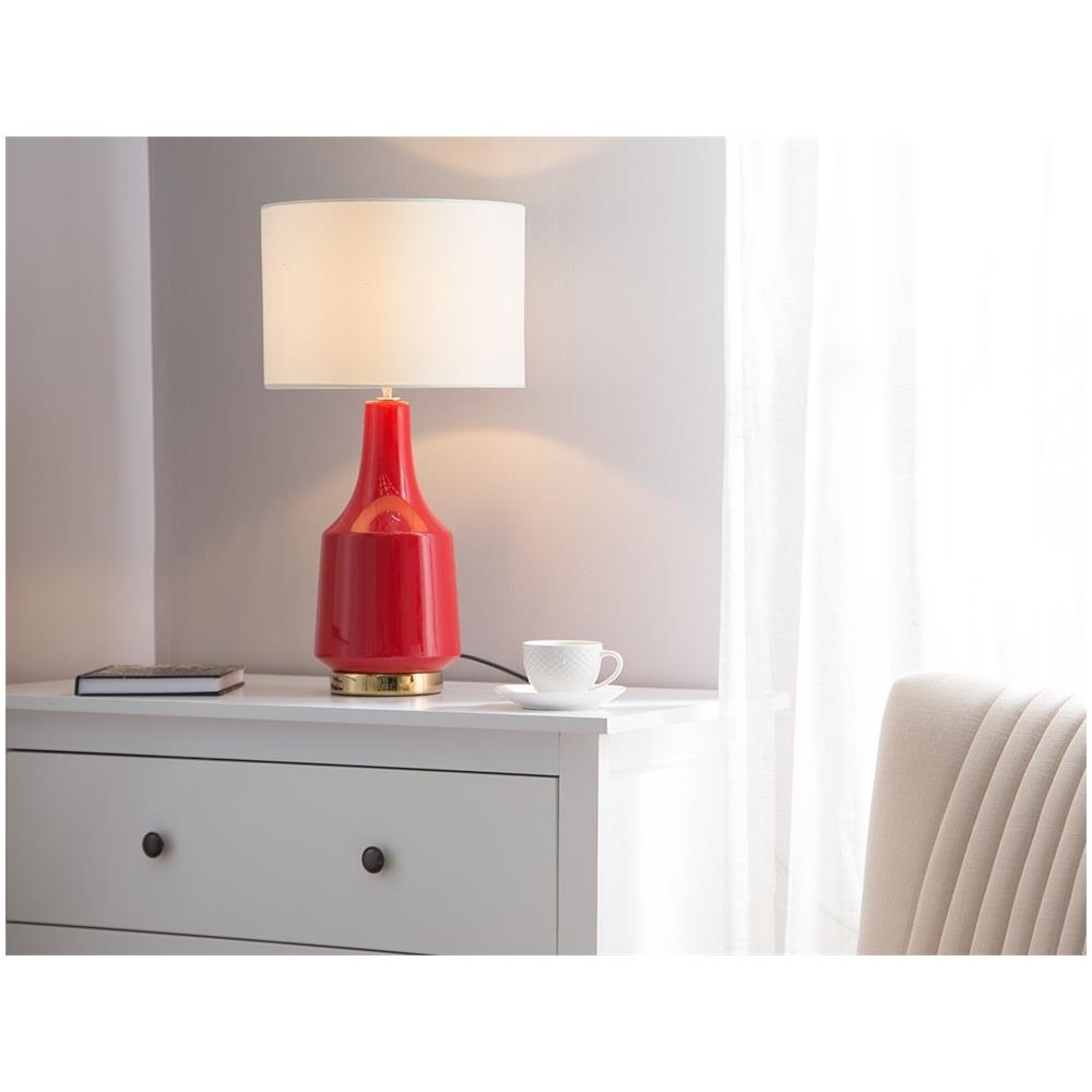 Lampada Da Tavolo In Ceramica Rossa Triversa - Foto 2