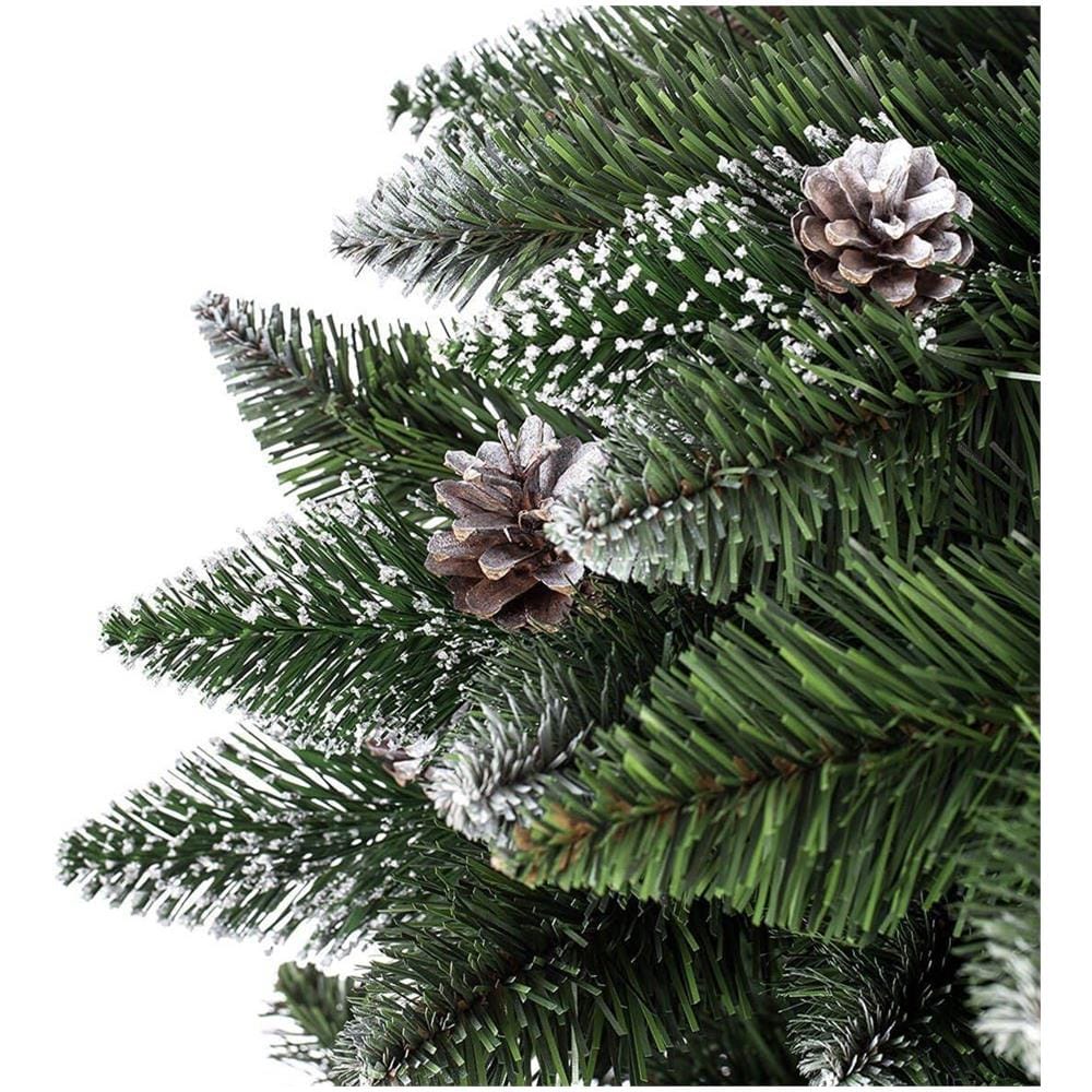Albero Di Natale 180 Cm King Premium Verde Innevato 800 Rami Folto Con Pigne - Foto 2