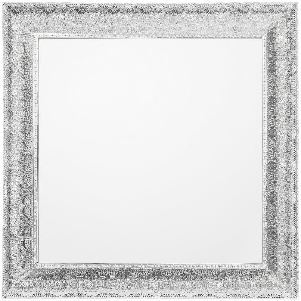 Specchio A Parete 65 X 65 Cm Argento Cavan - Foto 1