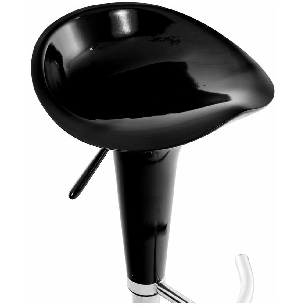 Sgabello Design SADDLE in Plastica - Sgabello Penisola Cucina con Poggiapiedi - Sgabello Girevole Regolabile H 60-81cm - Sedia Sgabello Moderna Metallo Cromato, Carico Max 120kg Nero - Foto 5
