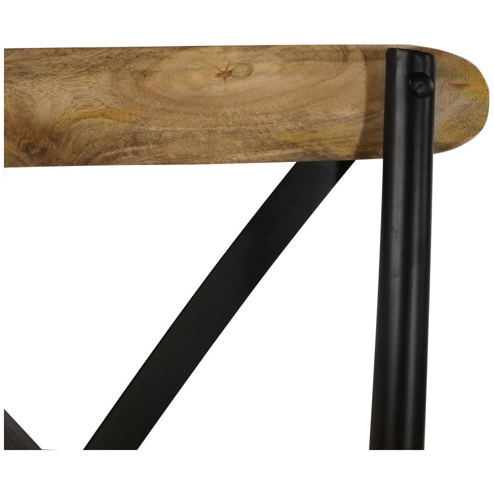 Sedie A Croce 6 Pz Nere In Legno Massello Di Mango - Foto 8