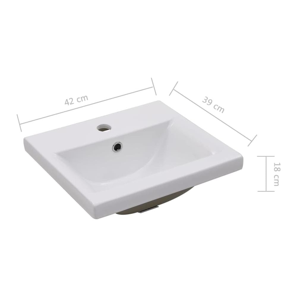 Lavabo Da Incasso 42x39x18 Cm In Ceramica Bianco - Foto 7