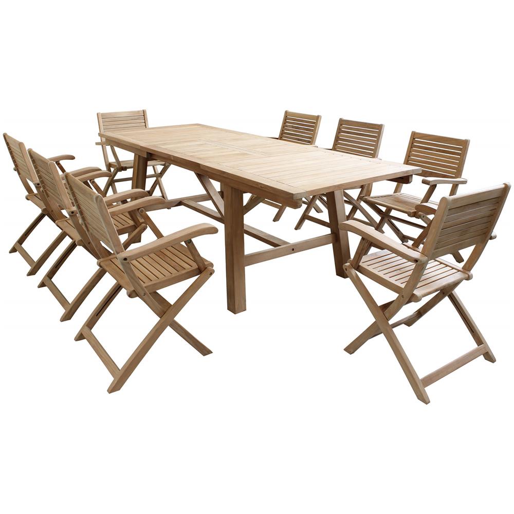 Orator - Set Tavolo In Teak Cm 160/240 X 90 X 77 H Con 8 Poltrone Orator - Foto 1