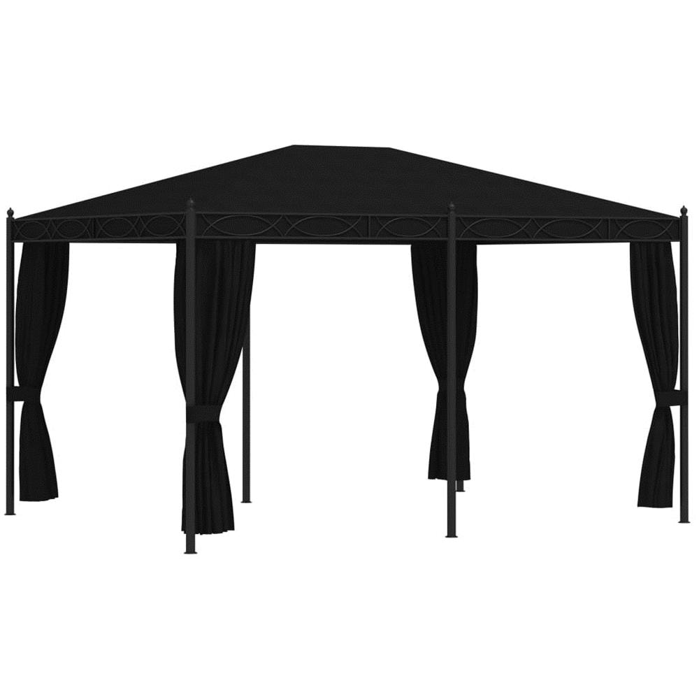 Gazebo Con Tende 3x4 Cm Antracite In Acciaio - Foto 1