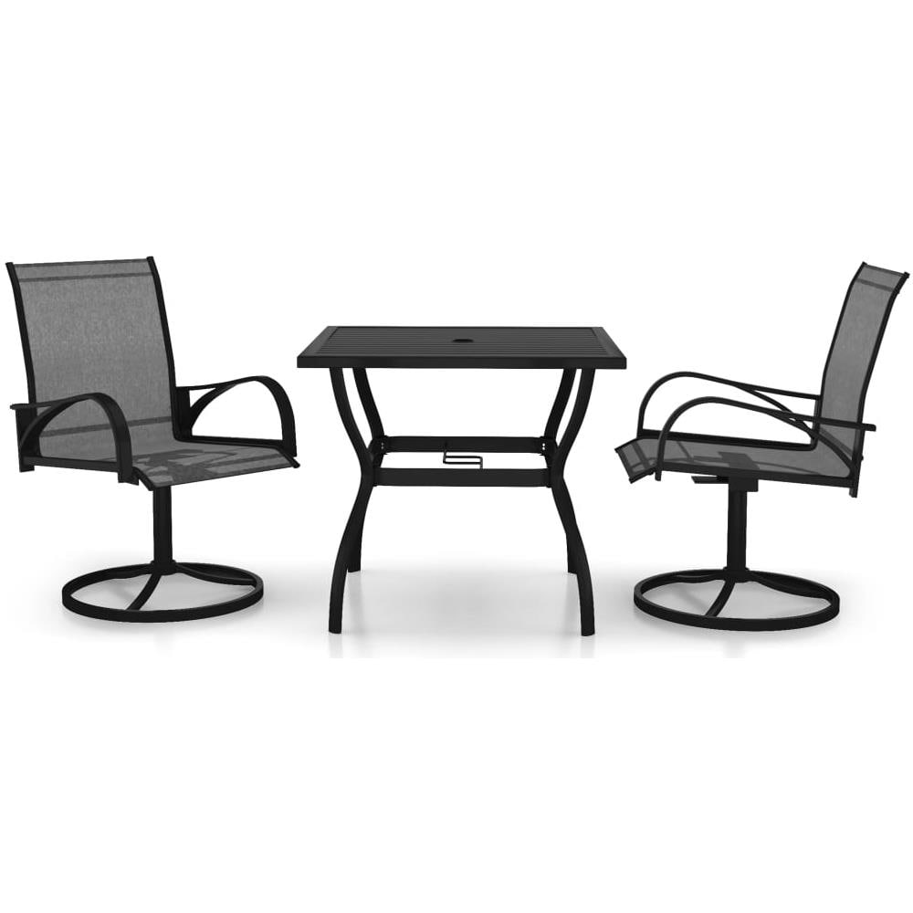 Set Da Pranzo Da Giardino 3 Pz In Textilene E Acciaio - Foto 1