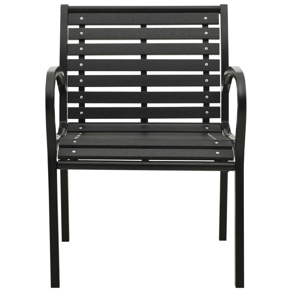 Sedie da Giardino 2 pz in Acciaio e WPC Nere - Foto 2