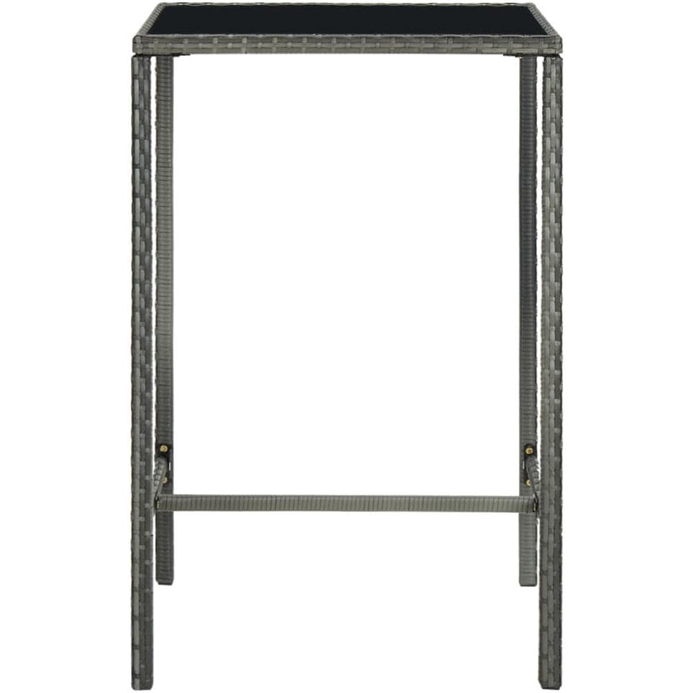 Set da Bar da Giardino 5 pz con Cuscini in Polyrattan Grigio - Foto 3