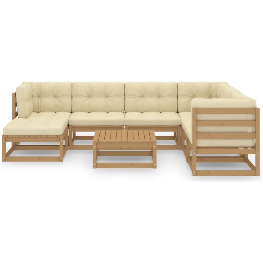 Set Divani Da Giardino 8 Pz Con Cuscini Legno Massello Di Pino - Foto 2
