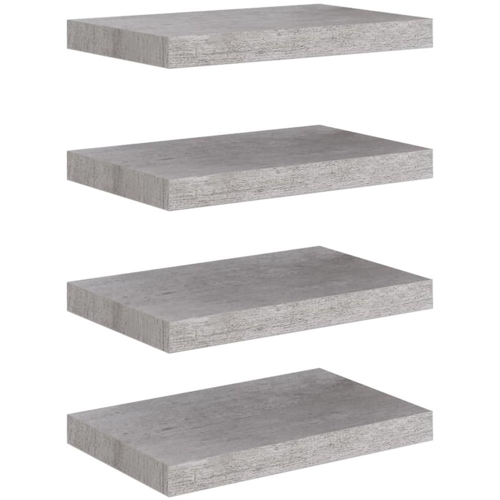 Scaffali A Parete 4 Pz Grigio Cemento 40x23x3,8 Cm In Mdf - Foto 2