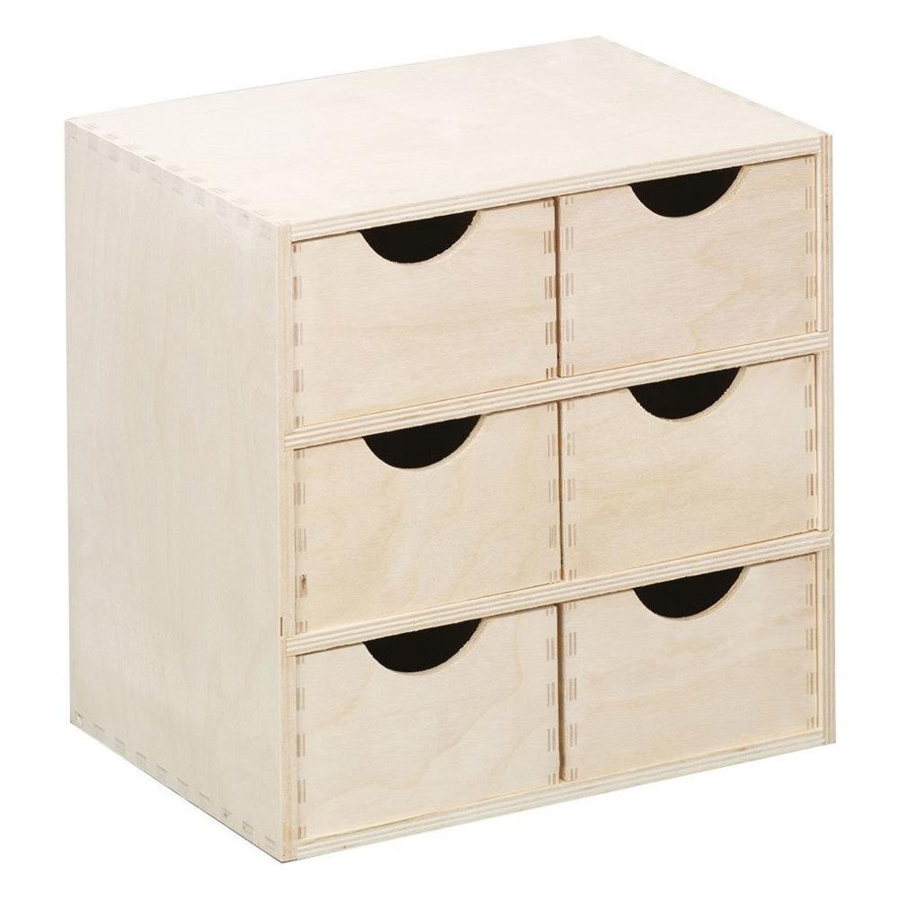Contenitore Per Tinket, 6 Cassetti, Legno, - Foto 1