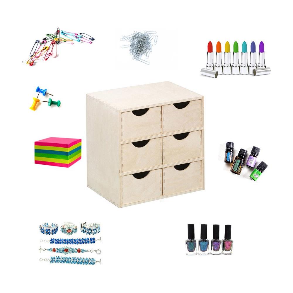 Contenitore Per Tinket, 6 Cassetti, Legno, - Foto 2