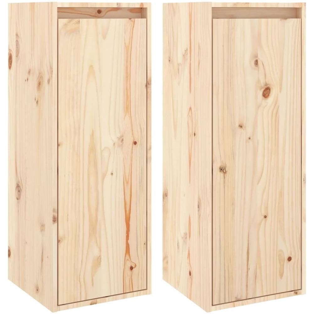 Pensili 2 Pz 30x30x80 Cm In Legno Massello Di Pino - Foto 2