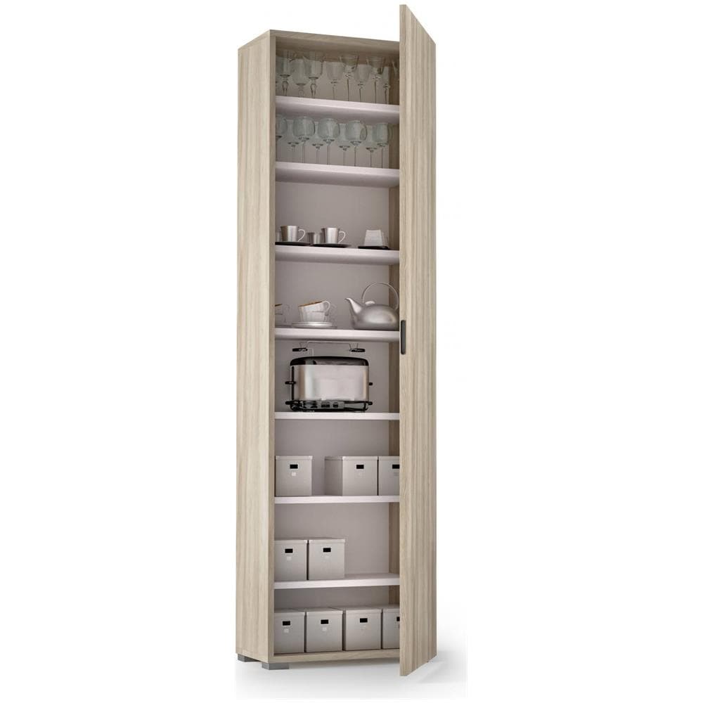 Armadio Multiuso A 1 Anta E 7 Ripiani Regolabili, 100% Made In Italy, Mobile Portascarpe Da Ingresso, Scarpiera Moderna, Cm 50x30h182, Colore Olmo - Foto 3