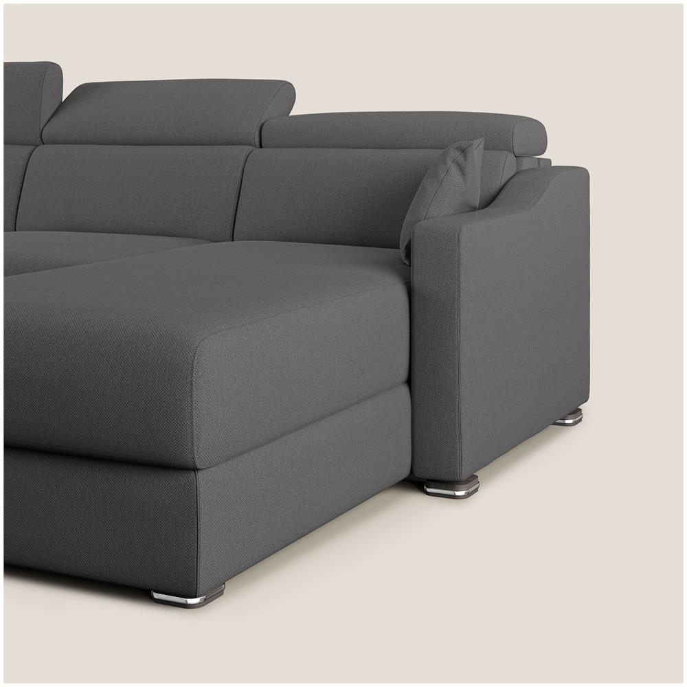 Amber Divano Letto Angolare In Tessuto Smacchiabile T05 Antracite 293 Cm Destro (mat. 160x197) - Foto 7